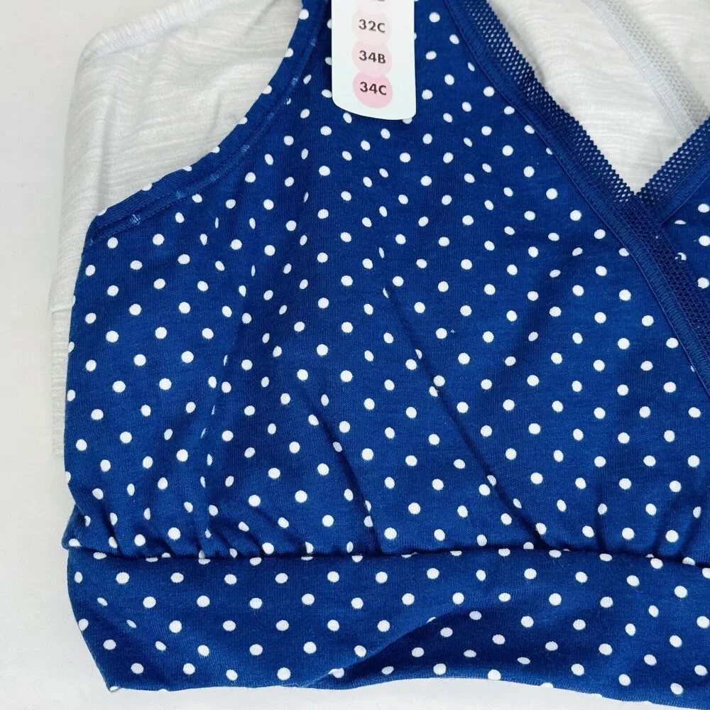 Playtex Nursing Pullover Sleep Bra Wireless Wicking Cool Comfort Set of 2 XS NEW